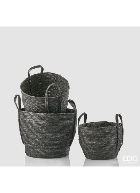 Корзины с ручками сет 3 шт. серые