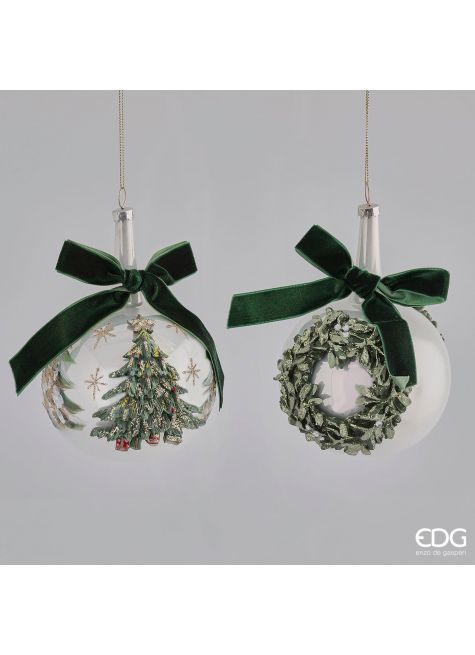 Шар новогодний белый с лентой