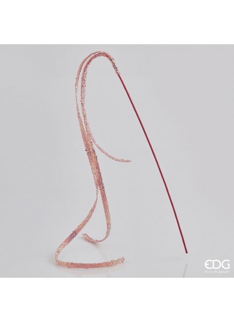 Ветка с глиттерными лентами - розовая