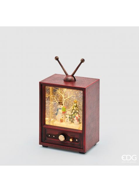 Новогодний телевизор бордовый